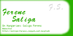 ferenc saliga business card